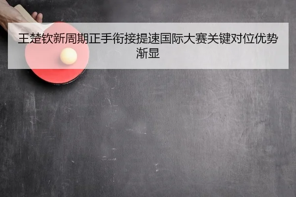 王楚钦新周期正手衔接提速国际大赛关键对位优势渐显